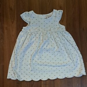 White and Gold Polka Dot Kids Dress
